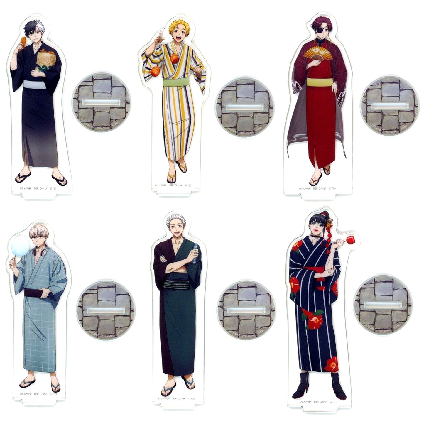 Set of 6 F Prize Acrylic Stand Ichiban Kuji WIND BREAKER City Heroes and Festival Time [USED]