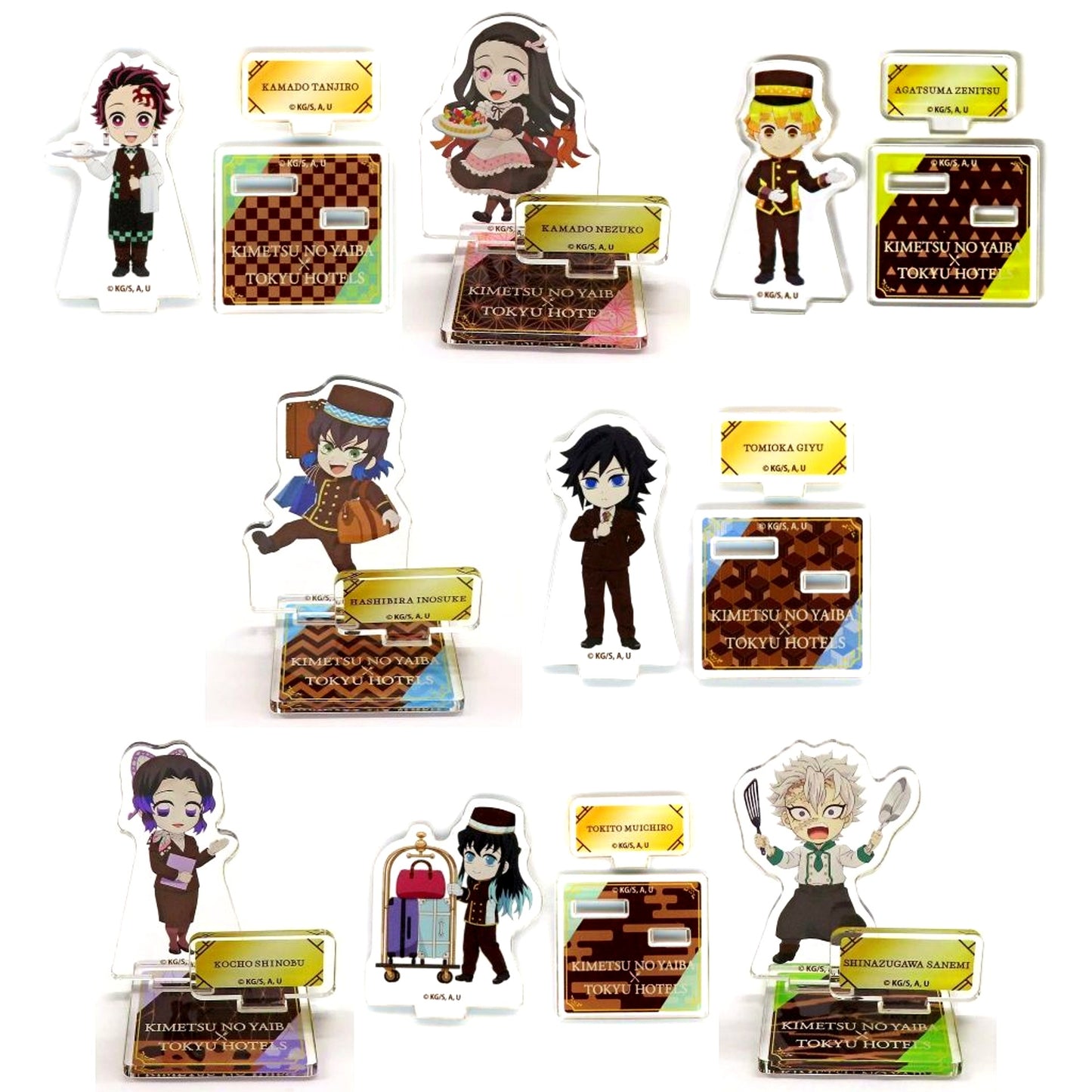 Set of 8 Demon Slayer: Kimetsu no Yaiba x Tokyu Hotels Special Buffet 2025 Acrylic Stand [USED]
