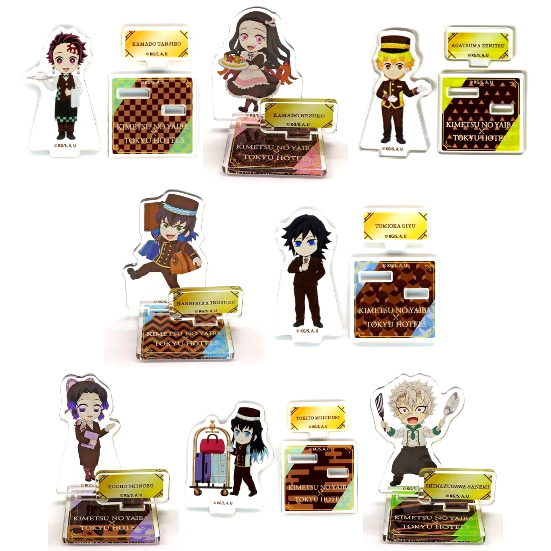 Set of 8 Demon Slayer: Kimetsu no Yaiba x Tokyu Hotels Special Buffet 2025 Acrylic Stand [USED]