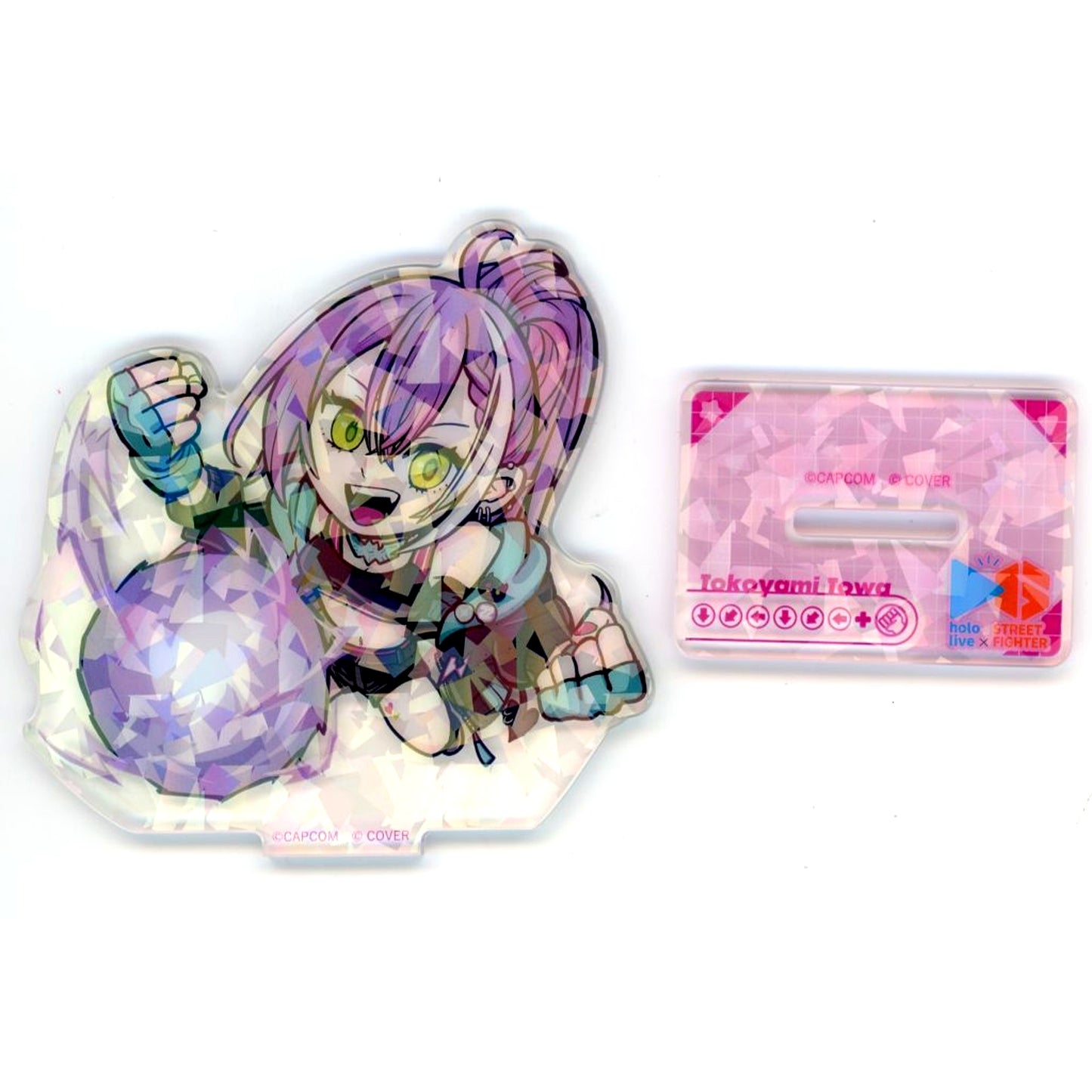 Tokoyami Towa Hologram Ver. Trading Acrylic Stand CAPCOM CAFE x Street Fighter 6 x Virtual YouTuber Hololive Vol.1 [USED]