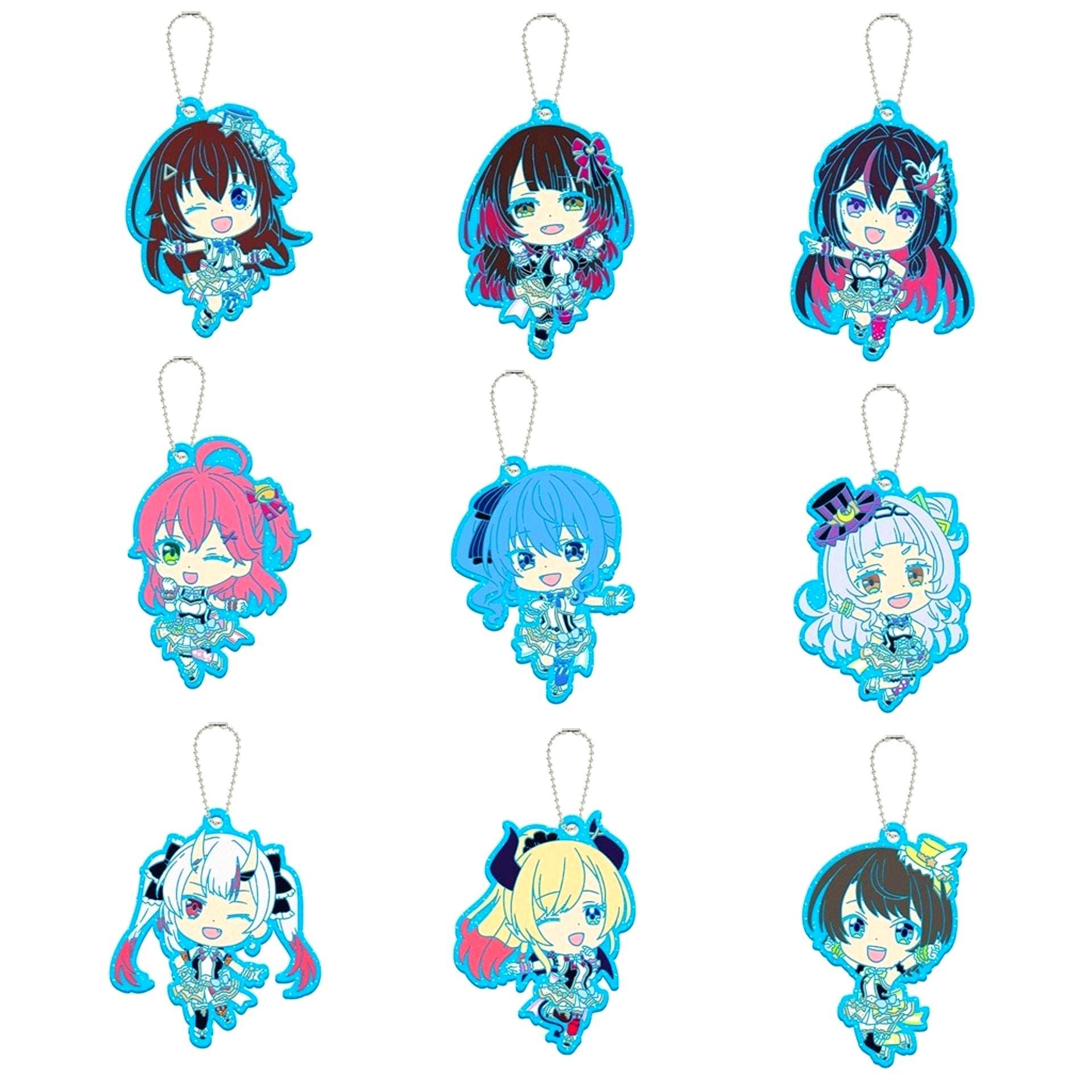 Set of 9 Group hololive Capsule Rubber Mascot Origin 1 [USED]