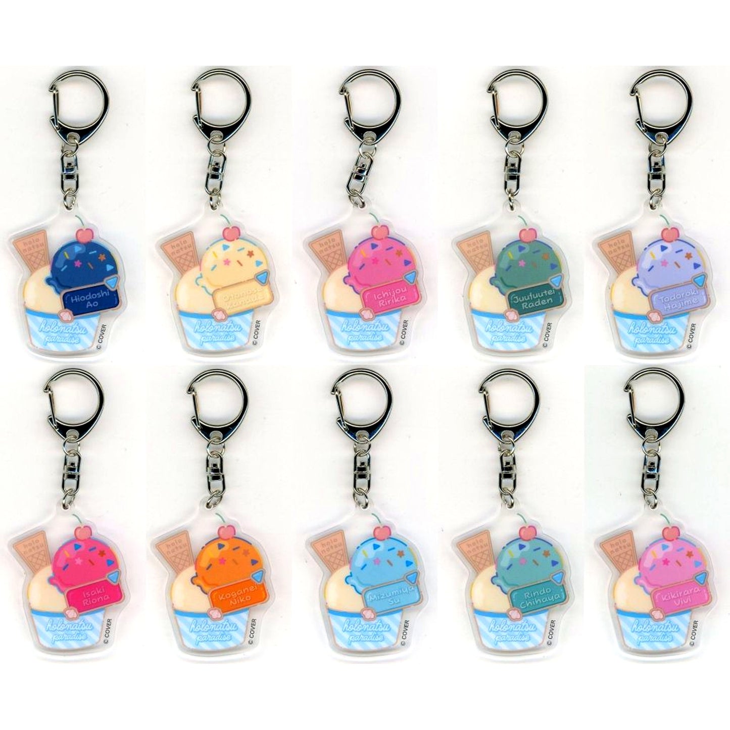 Set of 10 Hololive Random Acrylic Charm C Holo Natsu Paradise [USED]