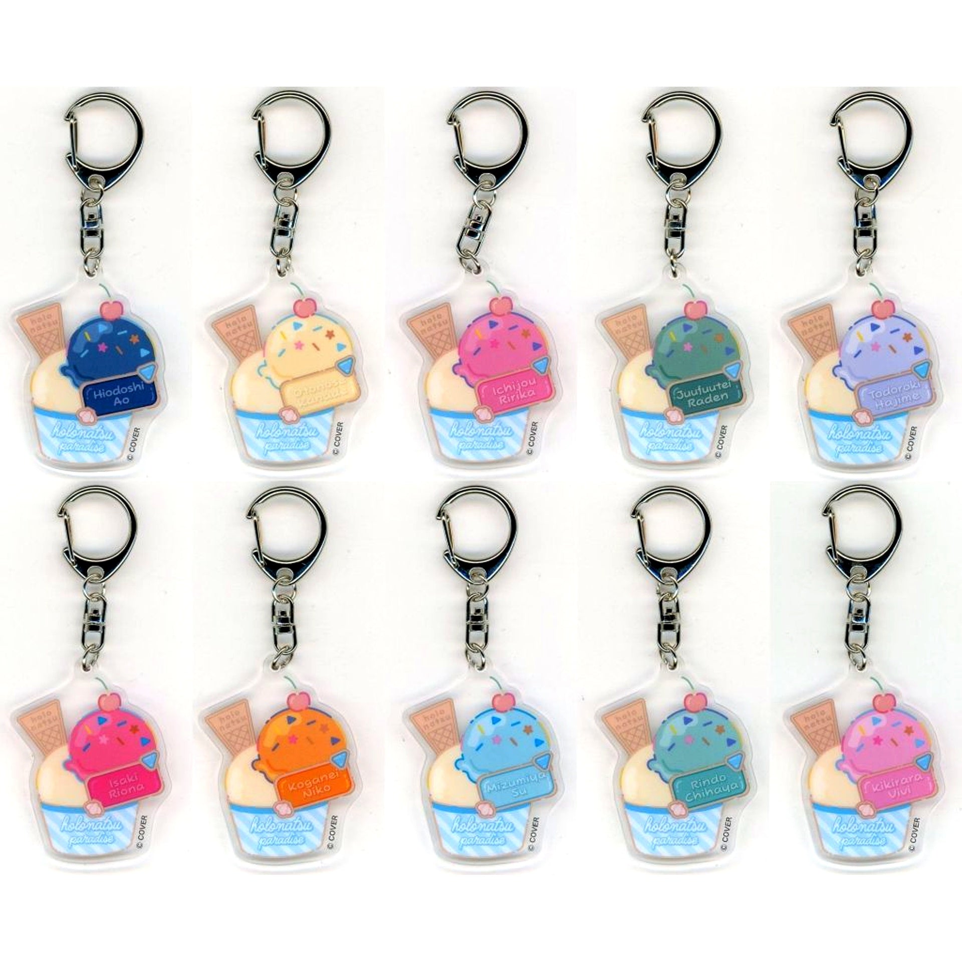 Set of 10 Hololive Random Acrylic Charm C Holo Natsu Paradise [USED]