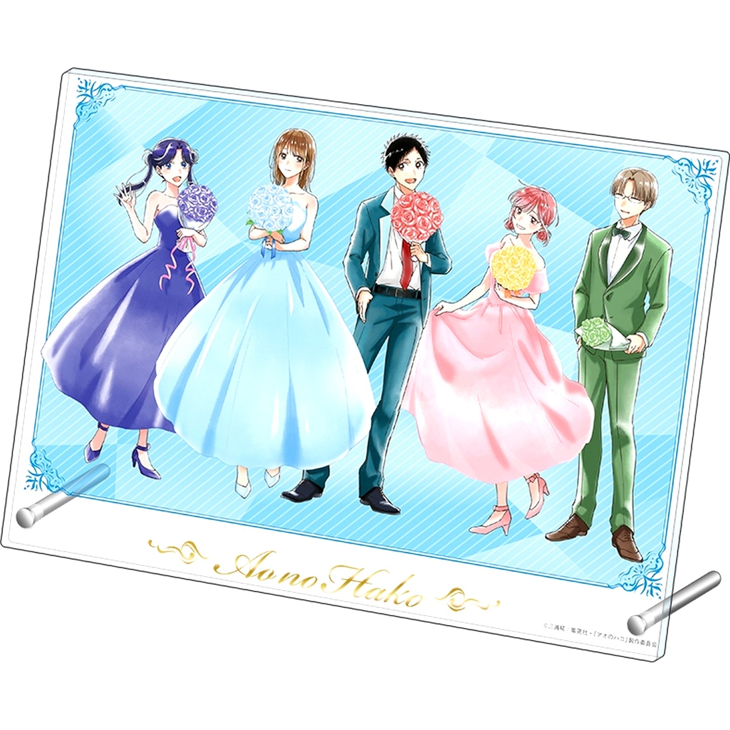 Group Foil Stamped Acrylic Art Panel Anime 1st Anniv. Blue Box [USED]