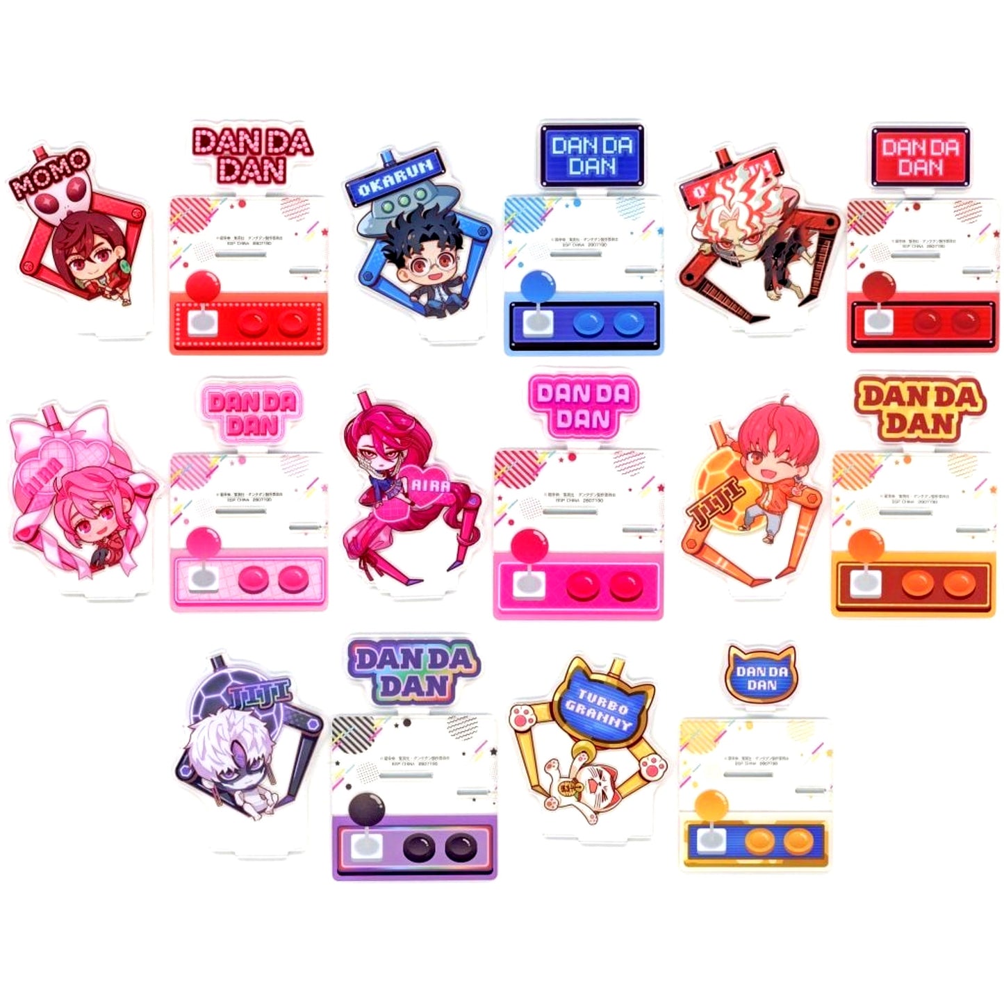Set of 8 Dan Da Dan Namco Limited Deformed Acrylic Stand Vol. 2 [USED]