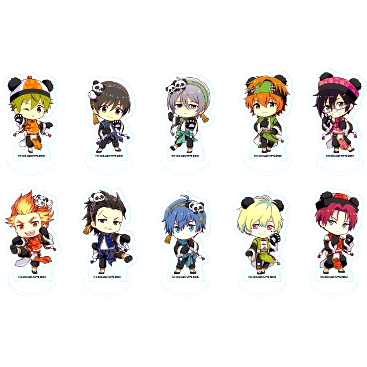 Set of 10 THE IDOLM@STER SideM Mini Character Illustration Acrylic Petit Stand [USED]