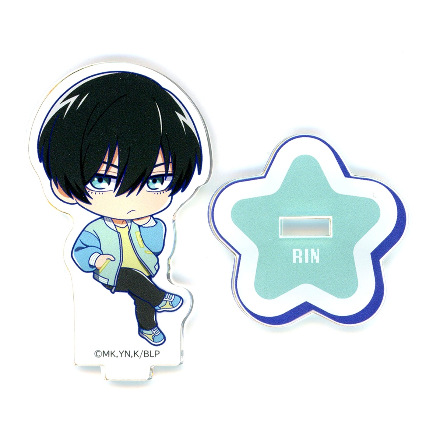 Rin Itoshi Blue Lock x Collabo Cafe Honpo 2025 Retro Pop Cafe Trading Chibi Character Acrylic Stand [USED]