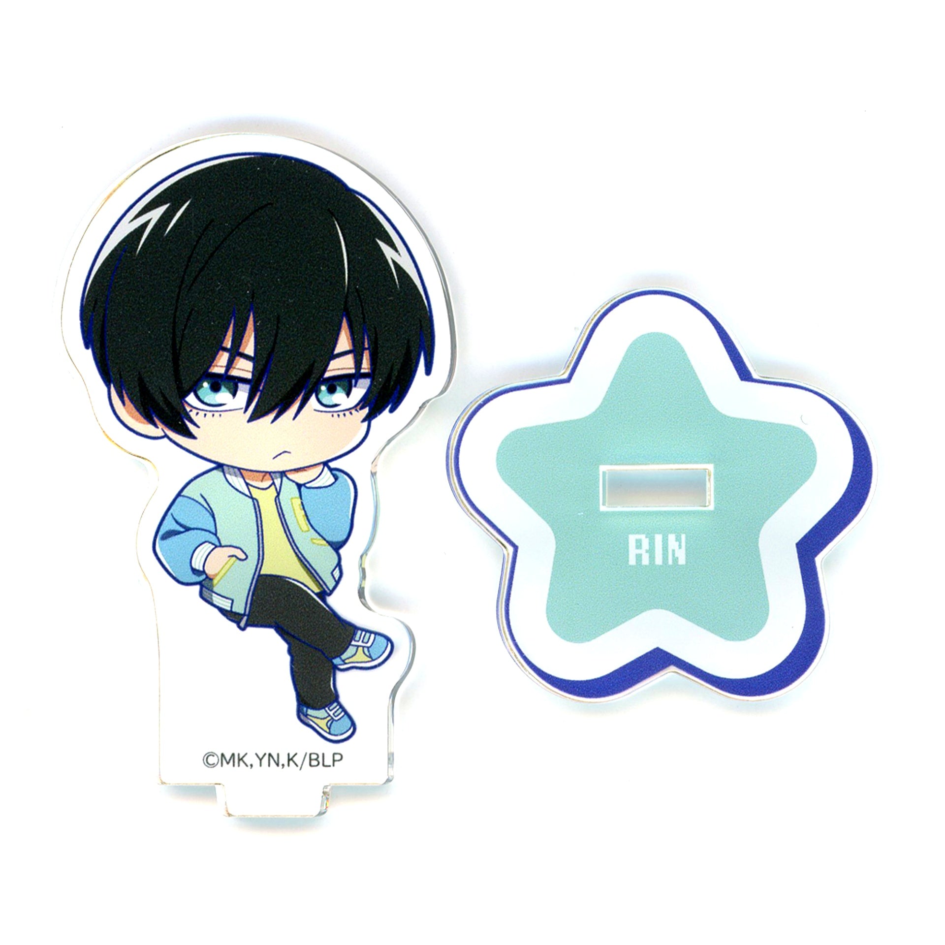 Rin Itoshi Blue Lock x Collabo Cafe Honpo 2025 Retro Pop Cafe Trading Chibi Character Acrylic Stand [USED]