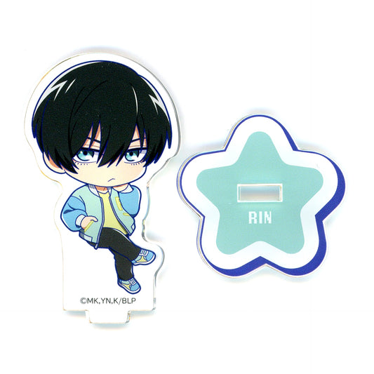 Rin Itoshi Blue Lock x Collabo Cafe Honpo 2025 Retro Pop Cafe Trading Chibi Character Acrylic Stand [USED]