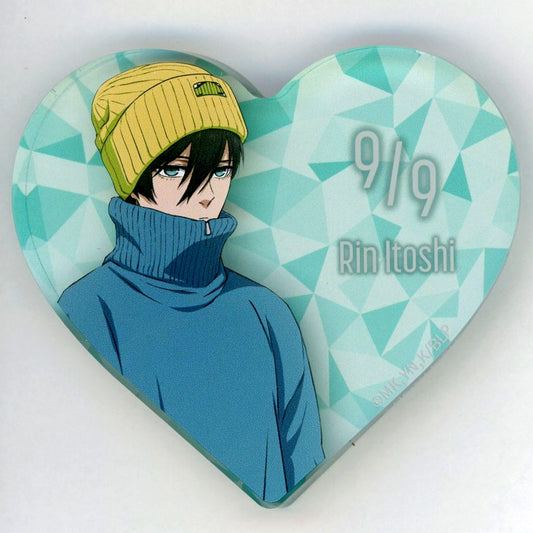 Rin Itoshi Birthday Heart Acrylic Block Blue Lock x Collabo Cafe Honpo 2025 Retro Pop Cafe [USED]