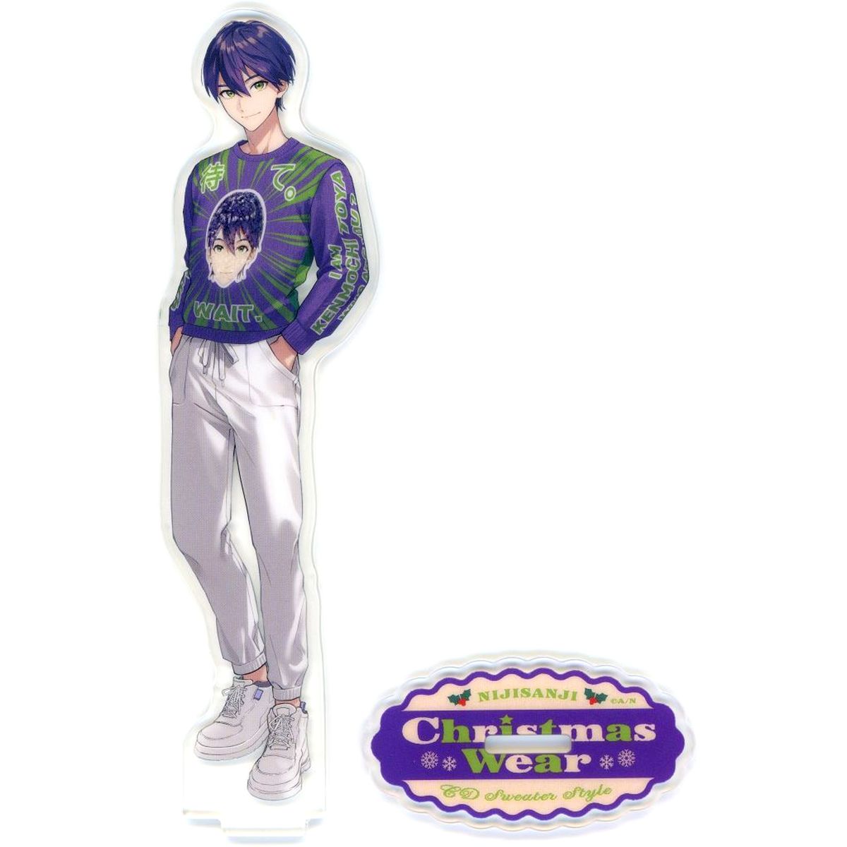 Kenmochi Toya Virtual YouTuber Nijisanji Acrylic Stand Christmas Wear CD Sweater Style [USED]