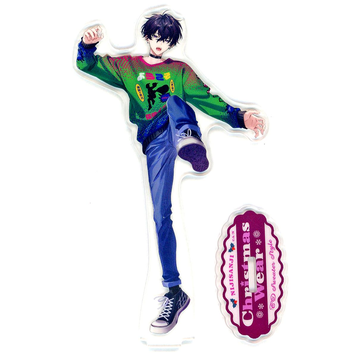 Saiki Ittetsu Acrylic Stand Virtual YouTuber Nijisanji Christmas Wear CD Sweater Style [USED]