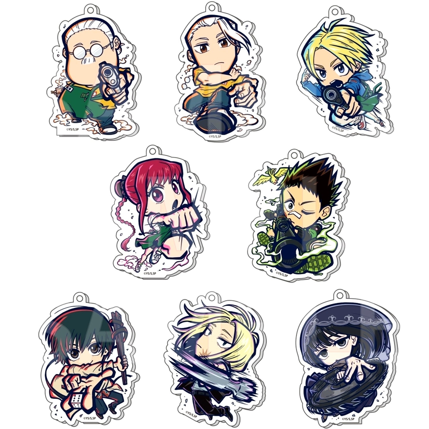 Set of 8 Group SAKAMOTO DAYS E-Toon Trading Acrylic Keychain [USED]