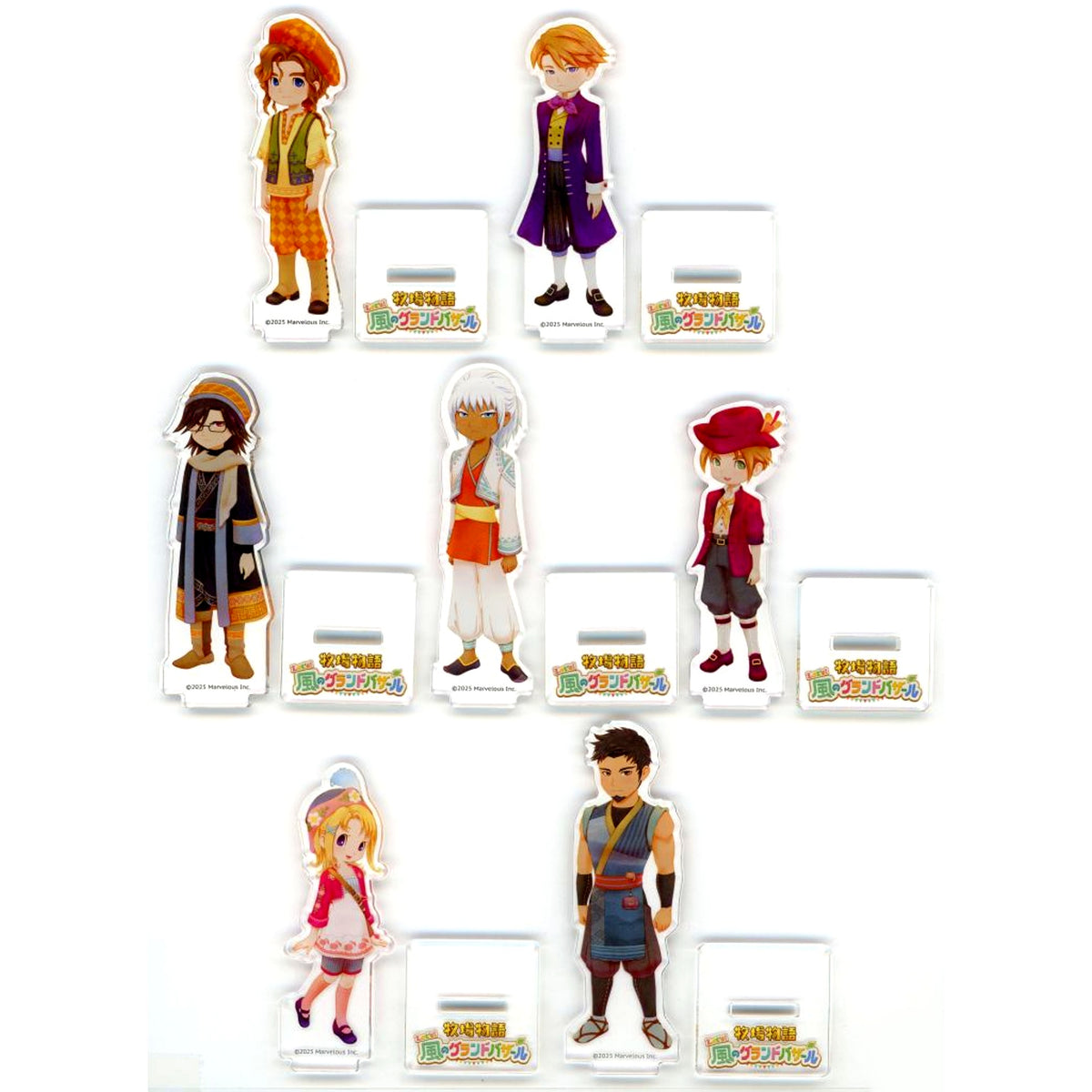 Single Item Set of 7 Mini Acrylic Stands Group Switch / Switch 2 Software Harvest Moon: Grand Bazaar Stella Set Bundle Bonus [USED]