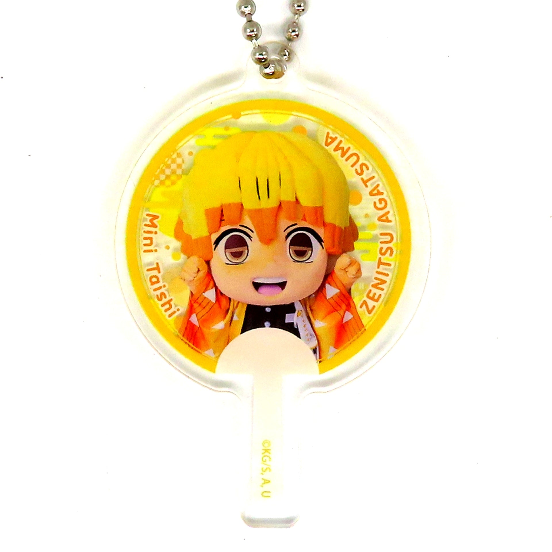 Zenitsu Agatsuma Demon Slayer Mini Taishi Matching Clear Uchiwa Random Acrylic Charm [USED]
