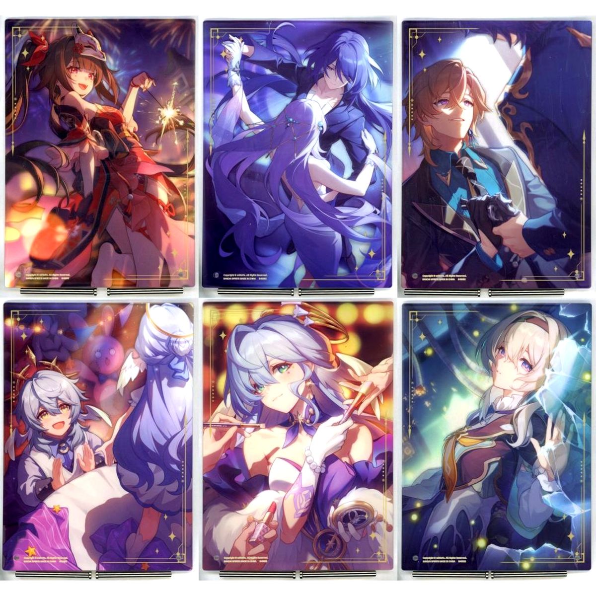 Set of 6 Honkai: Star Rail Ichiban Kuji Vol.2 D Prize Acrylic Board [USED]