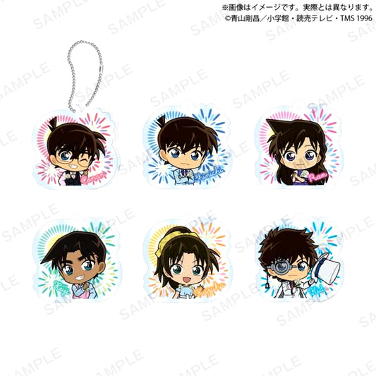 Set of 6 Detective Conan Capsule Acrylic Keychain Blue Style Ver. Vol.2 [USED]