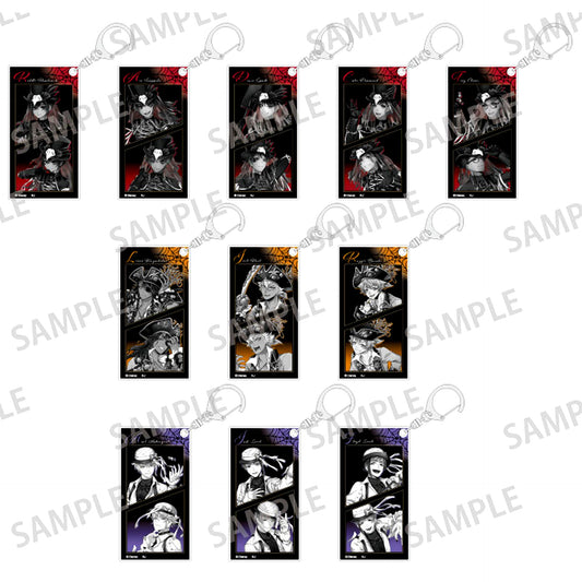 Set of 11 Disney Twisted-Wonderland Scary Dress Ver. Monochrome Trading Slim Keychain Vol.1 [USED]
