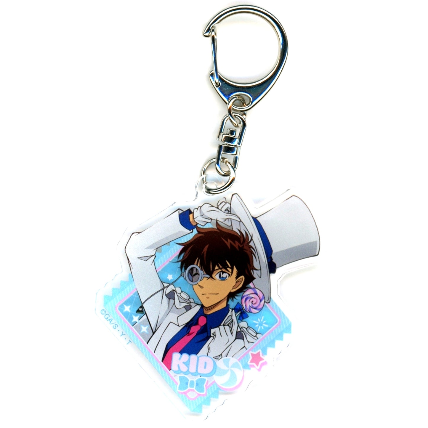 Kaito Kid Detective Conan Acrylic Keychain Collection Lollipop Square [USED]