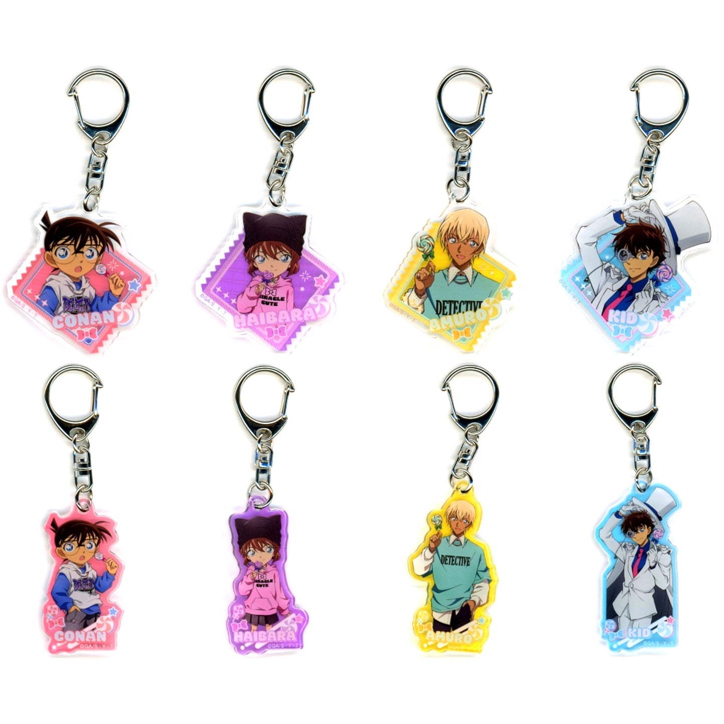 Set of 8 Detective Conan Acrylic Keychain Collection Lollipop [USED]