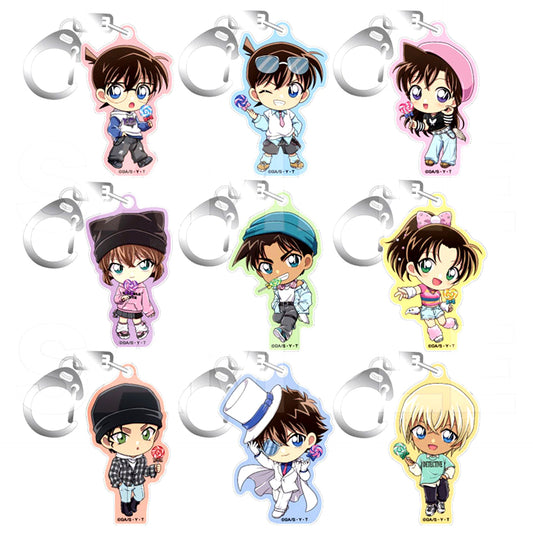 Set of 9 Detective Conan Acrylic Keychain Collection Lollipop Mini [USED]