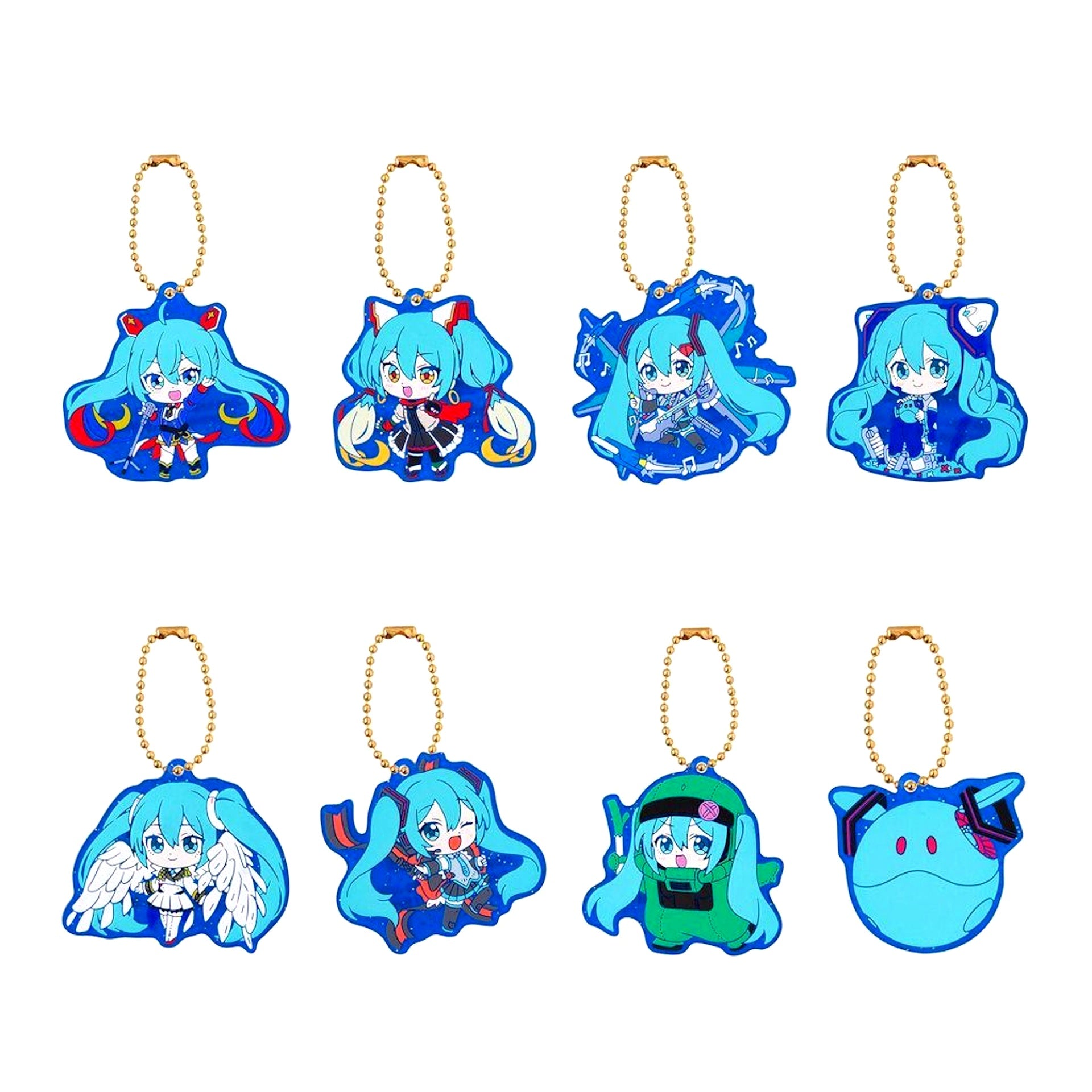 Set of 8 GUNDAM x MIKU Anniversary Special project Special Rubber Mascot [USED]