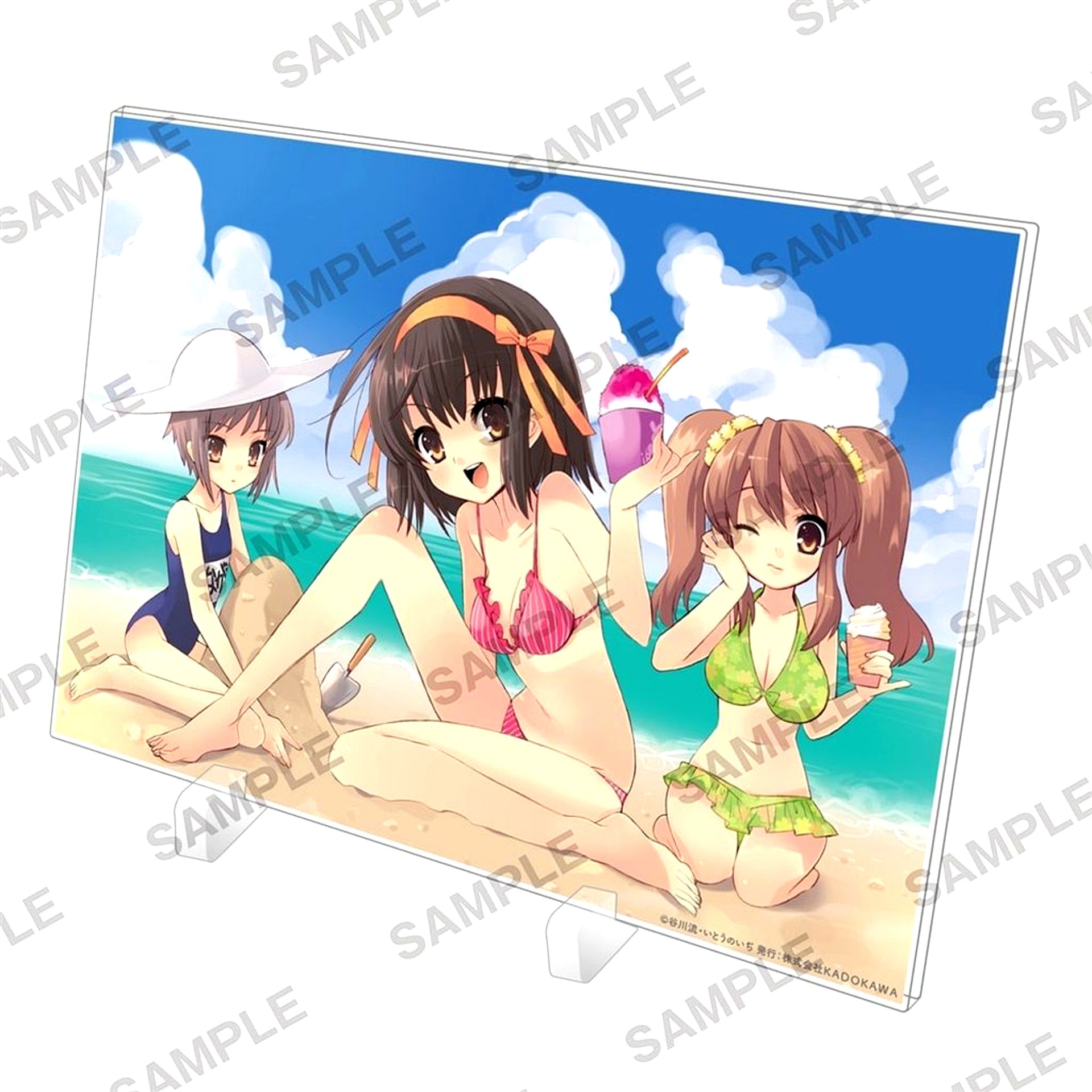 Haruhi and Mikuru and Nagato Acrylic Panel Haruhi Suzumiya Series [USED]