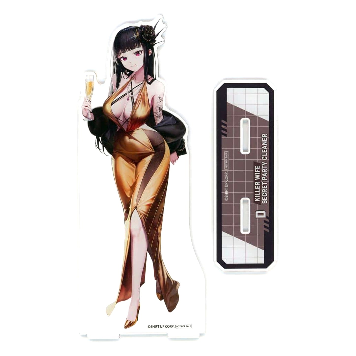 D: Killer Wife Secret Party Cleaner Goddess of Victory: NIKKE Lucky Button Box BIG Acrylic Stand Gold Prize [USED]