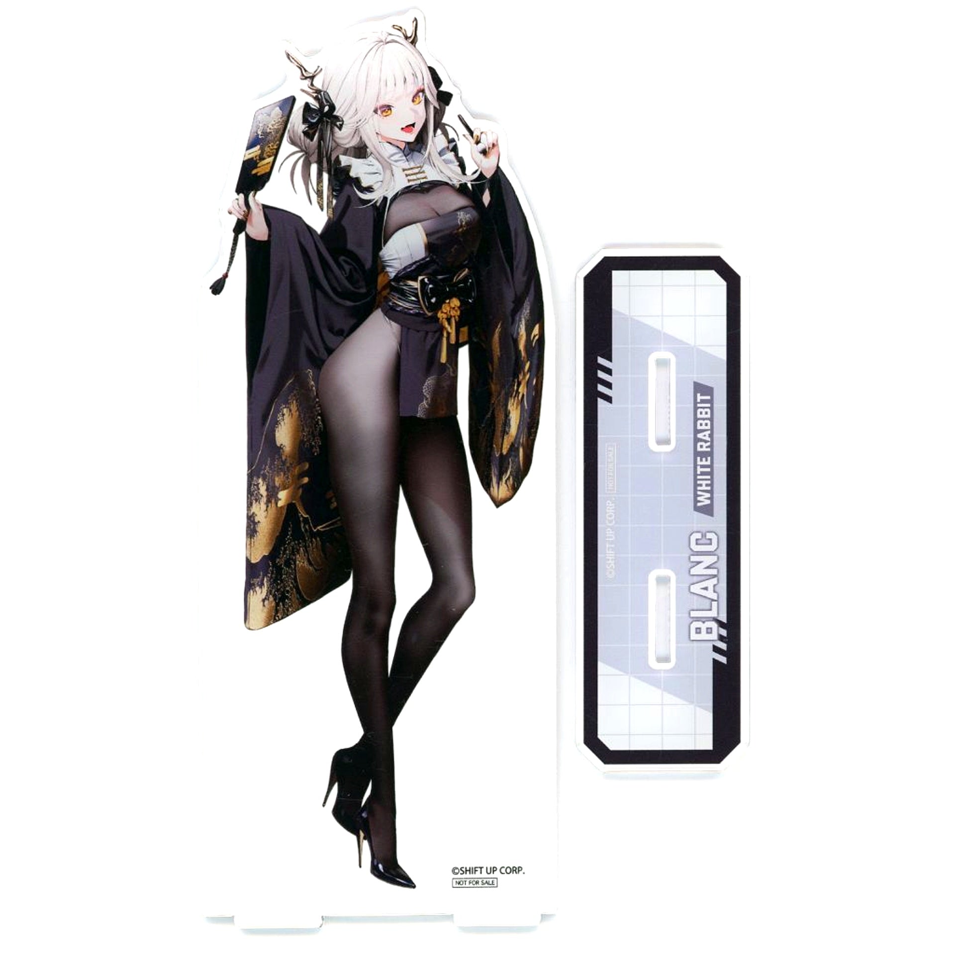 Blanc White Rabbit Gold Prize GODDESS OF VICTORY: NIKKE Lucky Button BOX BIG Acrylic Stand [USED]