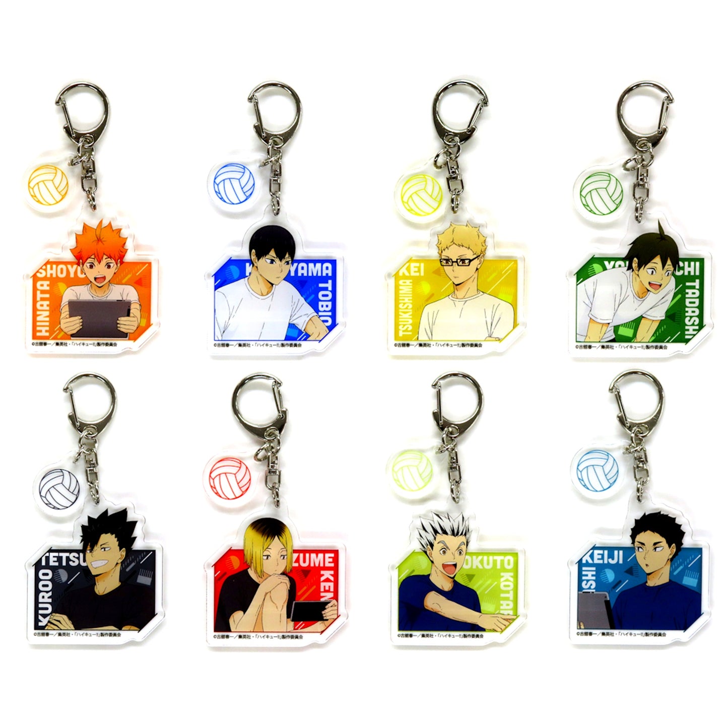 Set of 8 Haikyu!! Look Back Time POP UP STORE in Tokyo Character Street Ichiban Plaza Acrylic Keychain with Parts Look Back Time Ver. [USED]