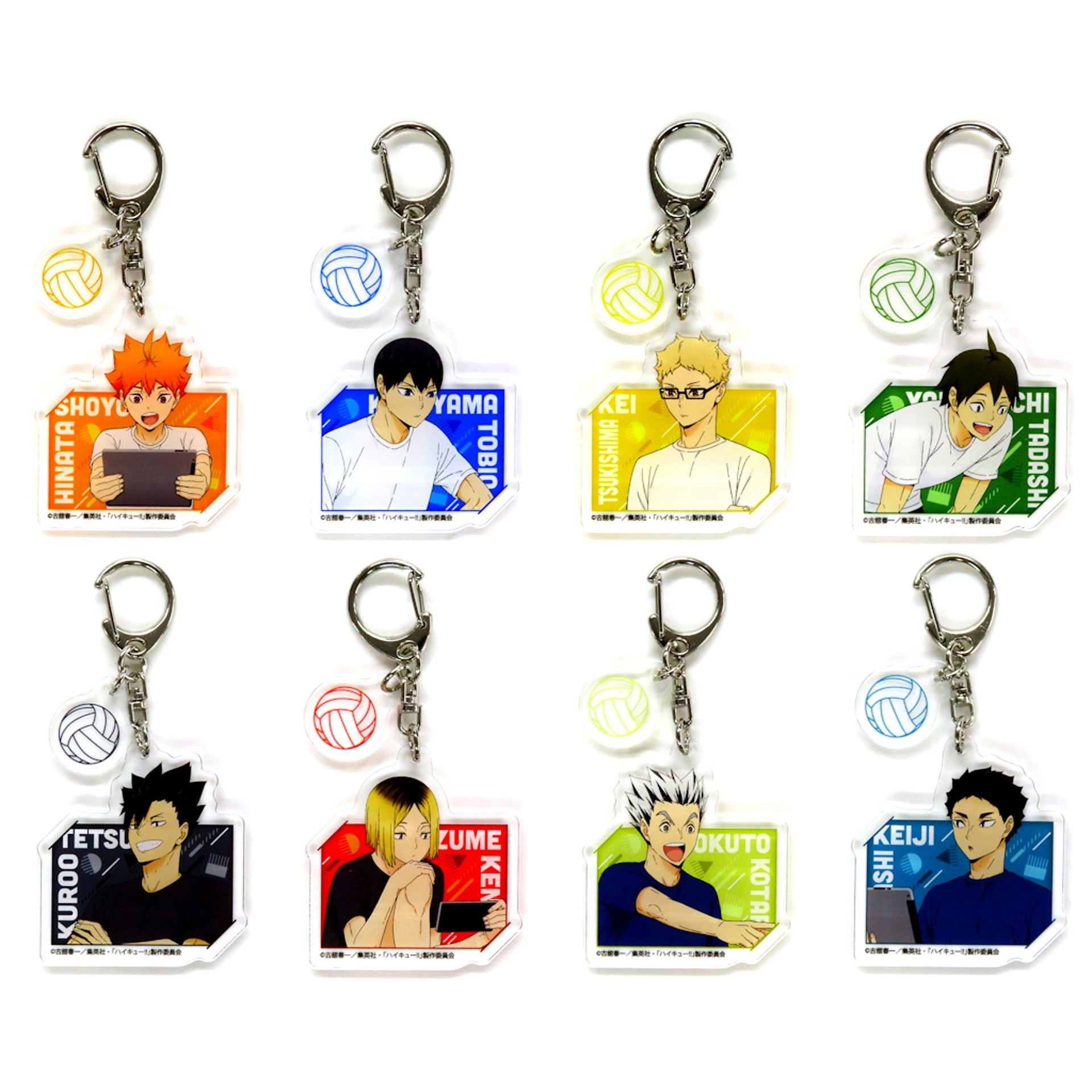 Set of 8 Haikyu!! Look Back Time POP UP STORE in Tokyo Character Street Ichiban Plaza Acrylic Keychain with Parts Look Back Time Ver. [USED]