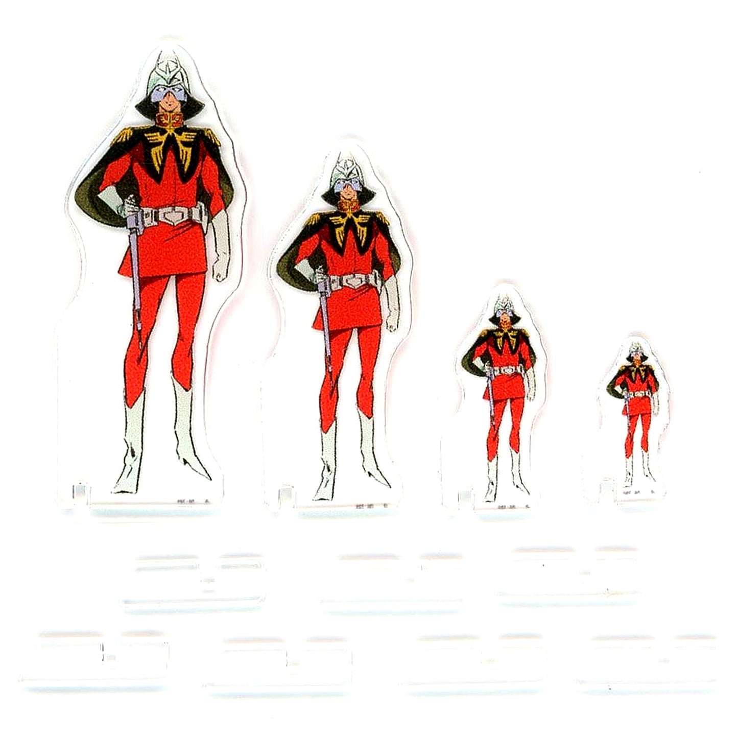 Set of 4 Char Aznable Mobile Suit Gundam Mini Ac Series Acrylic Stand Uniform Ver. [USED]