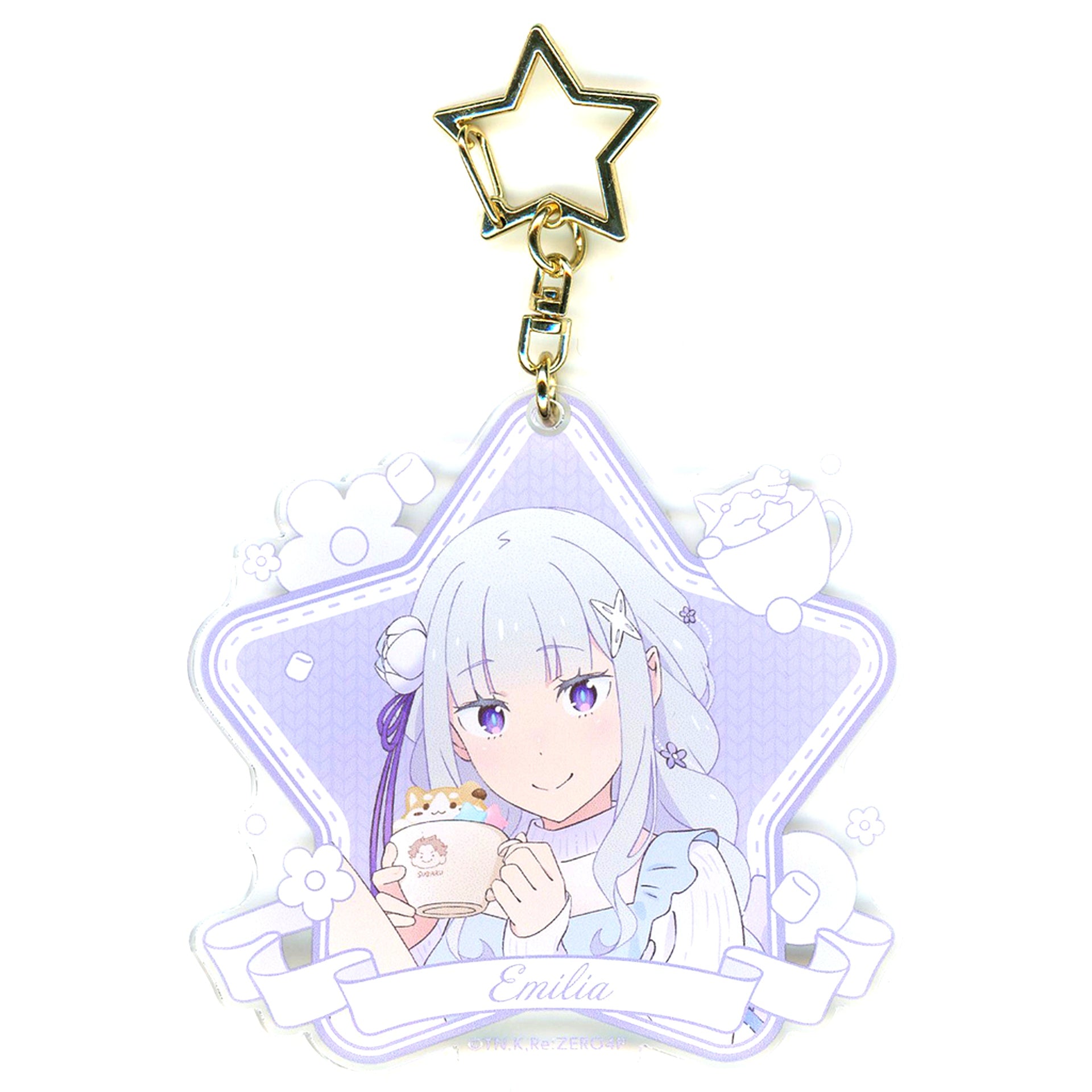 Emilia Re:ZERO -Starting Life in Another World- Star Shape Keychain Emilia's Birthday Life 2025 ver. [USED]