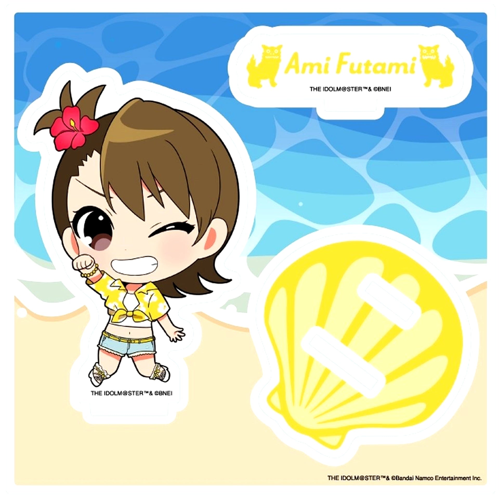 Ami Futami The Idolmaster Million Live! 16. Haisai! Ver. Chibi Character Illustration Acrylic Stand Plate [USED]