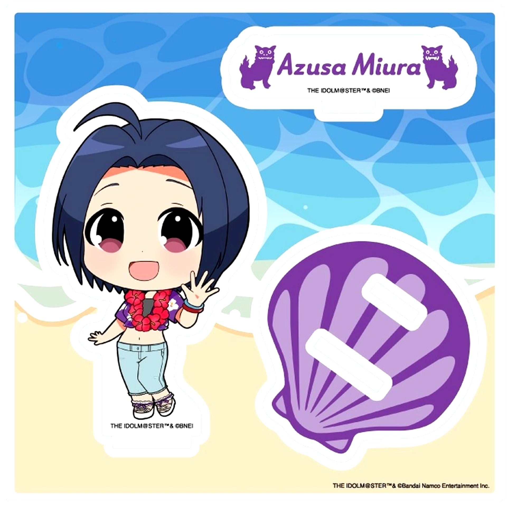 Azusa Miura The Idolmaster Million Live! 17. Haisai! Ver. Chibi Character Illustration Acrylic Stand Plate [USED]