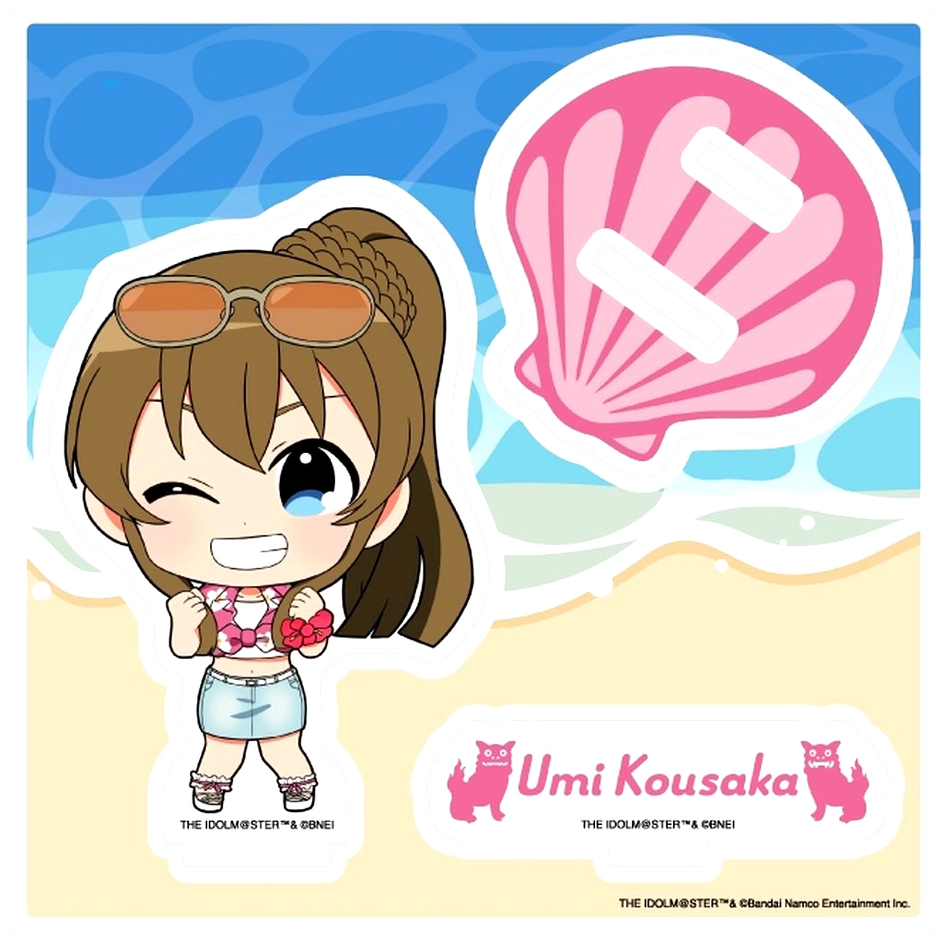 Umi Kosaka The Idolmaster Million Live! 18. Haisai! Ver. Chibi Character Illustration Acrylic Stand Plate [USED]