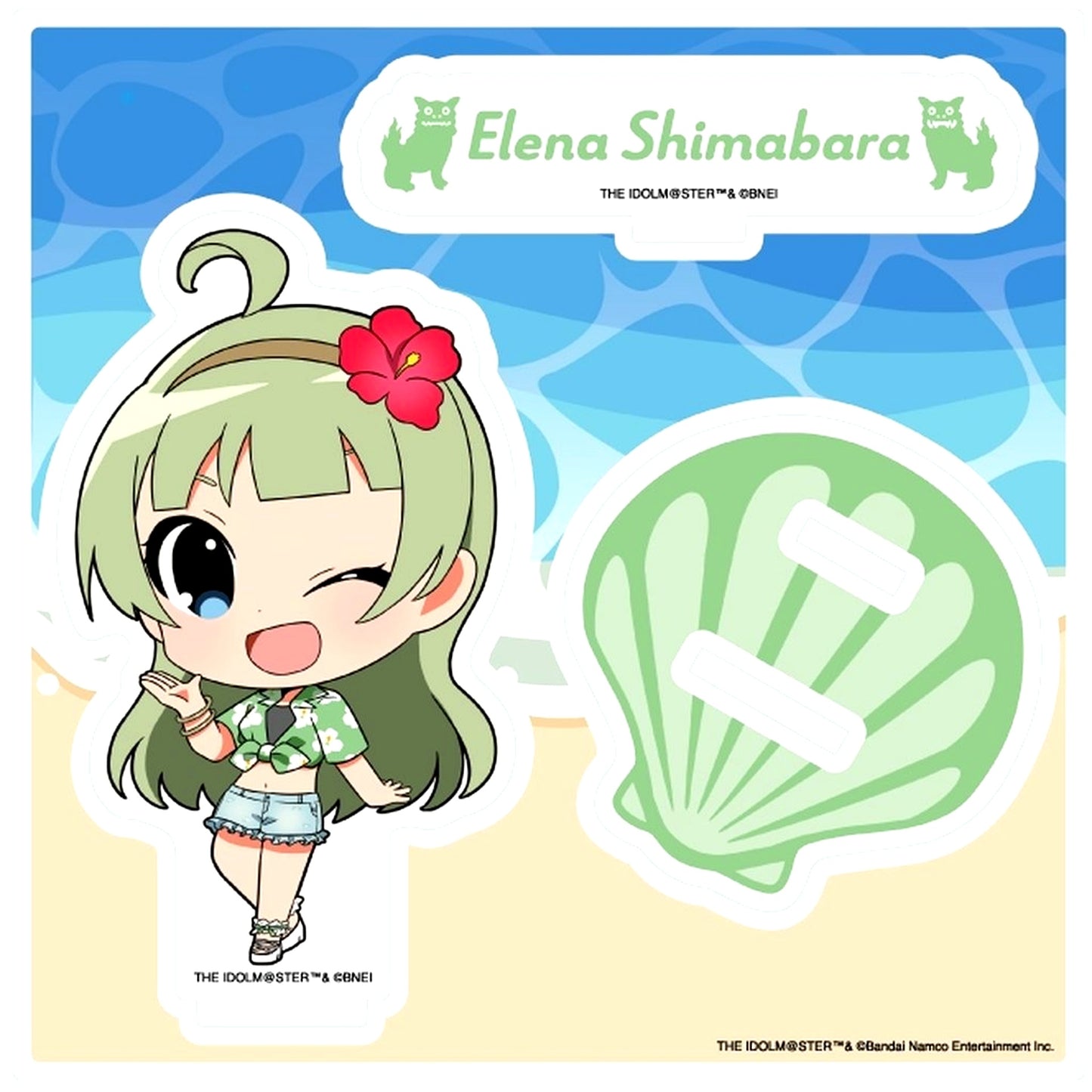 Elena Shimabara The Idolmaster Million Live! 20. Haisai! Ver. Chibi Character Illustration Acrylic Stand Plate [USED]