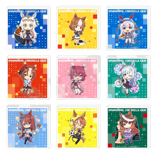 Set of 9 Uma Musume Cinderella Gray Love it! Series Trading Mini Acrylic Block [USED]