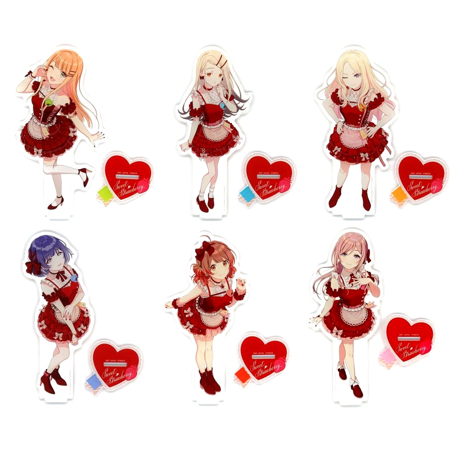 Set of 6 Big Acrylic Plate with Stand Sweet Strawberry Vol. 2 Gakuen Idolmaster [USED]