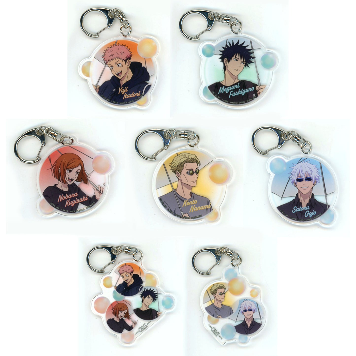 Set of 7 Jujutsu Kaisen Umbrella Trading Acrylic Keychain [USED]