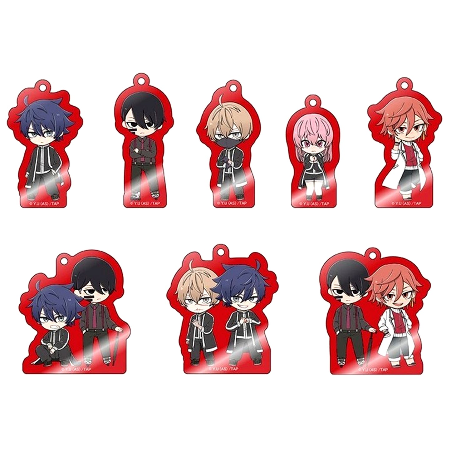 Set of 8 Tougen Anki Waiwai Acrylic Keychain [USED]