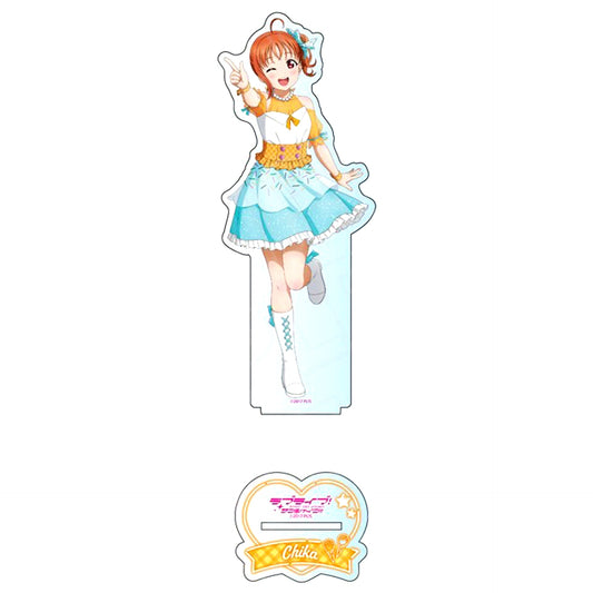 Chika Takami Big Acrylic Stand Cafe party Ver. THE Chara CAFE x Love Live! Series 5th Anniv 2nd Love Live! Sunshine!! [USED]