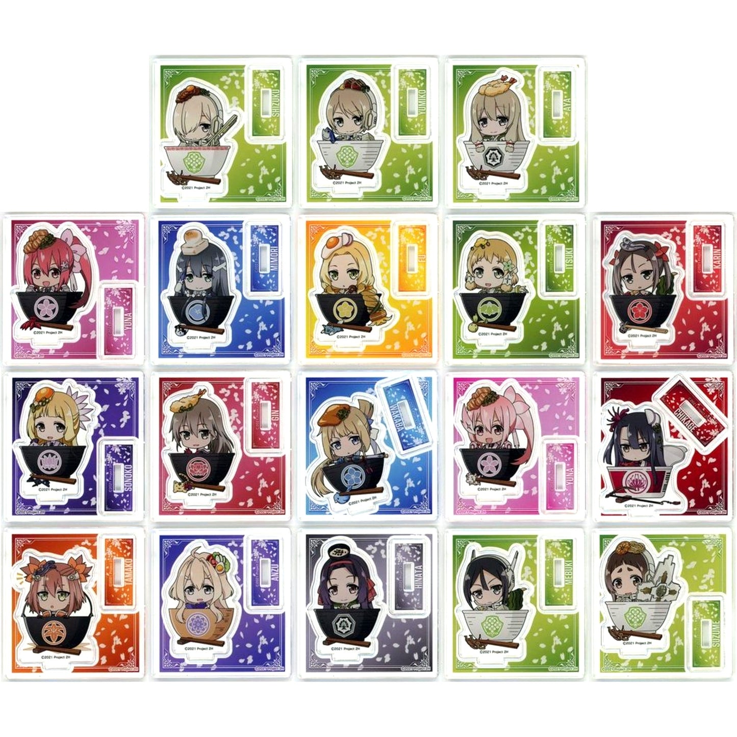 Set of 18 Yuki Yuna is a Hero Pop Up Store Everyone is the Lead Role Hero Club 10th Anniversary Performance Deformed Acrylic Stand [USED]
