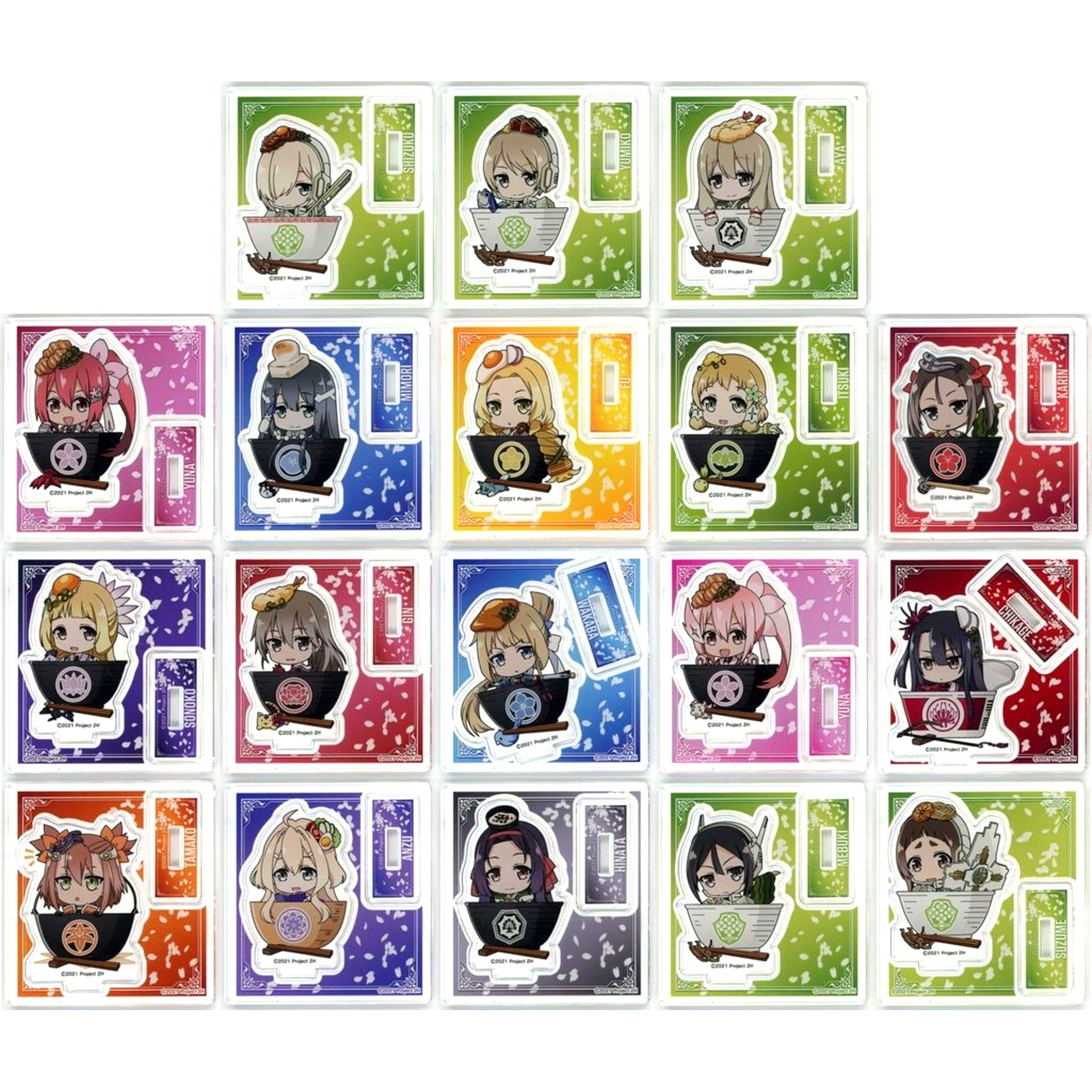 Set of 18 Yuki Yuna is a Hero Pop Up Store Everyone is the Lead Role Hero Club 10th Anniversary Performance Deformed Acrylic Stand [USED]