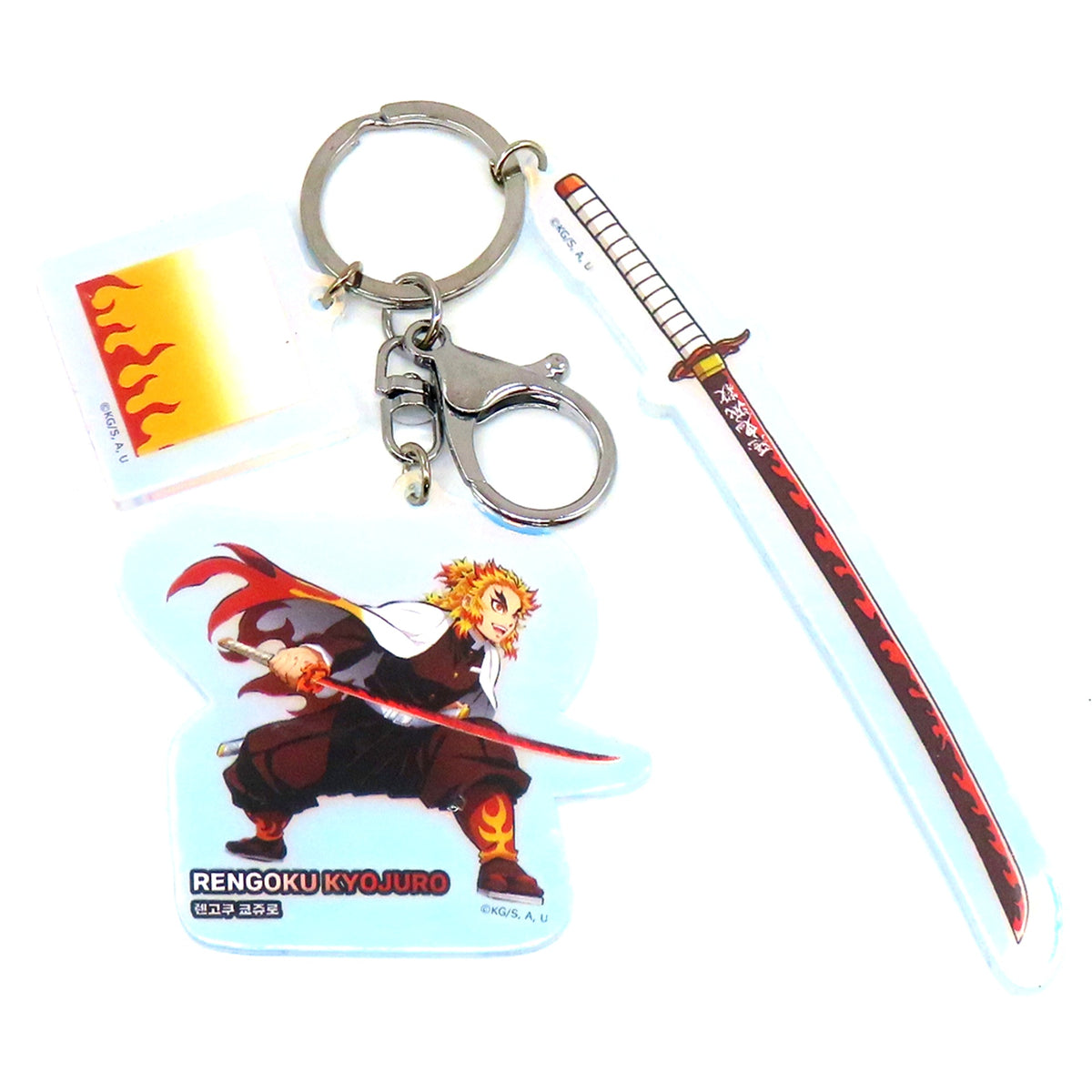 Kyojuro Rengoku Character Keyring Demon Slayer Kimetsu no Yaiba Korea Limited [USED]