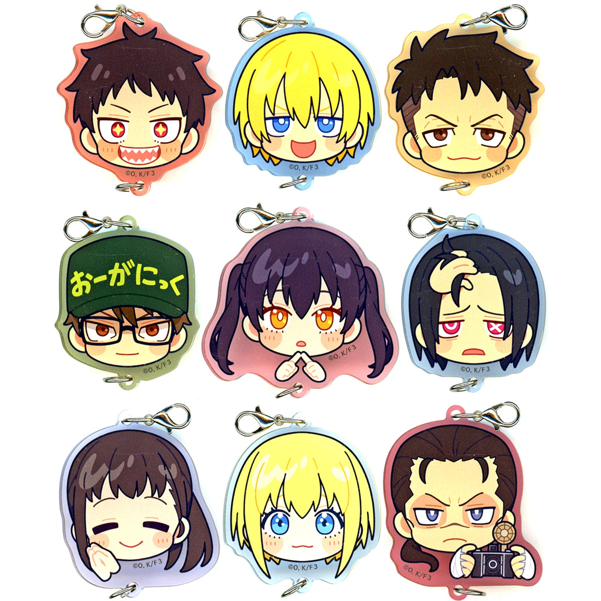 Set of 9 Fire Force Season 3 Trading Mini Character Acrylic Charm [USED]