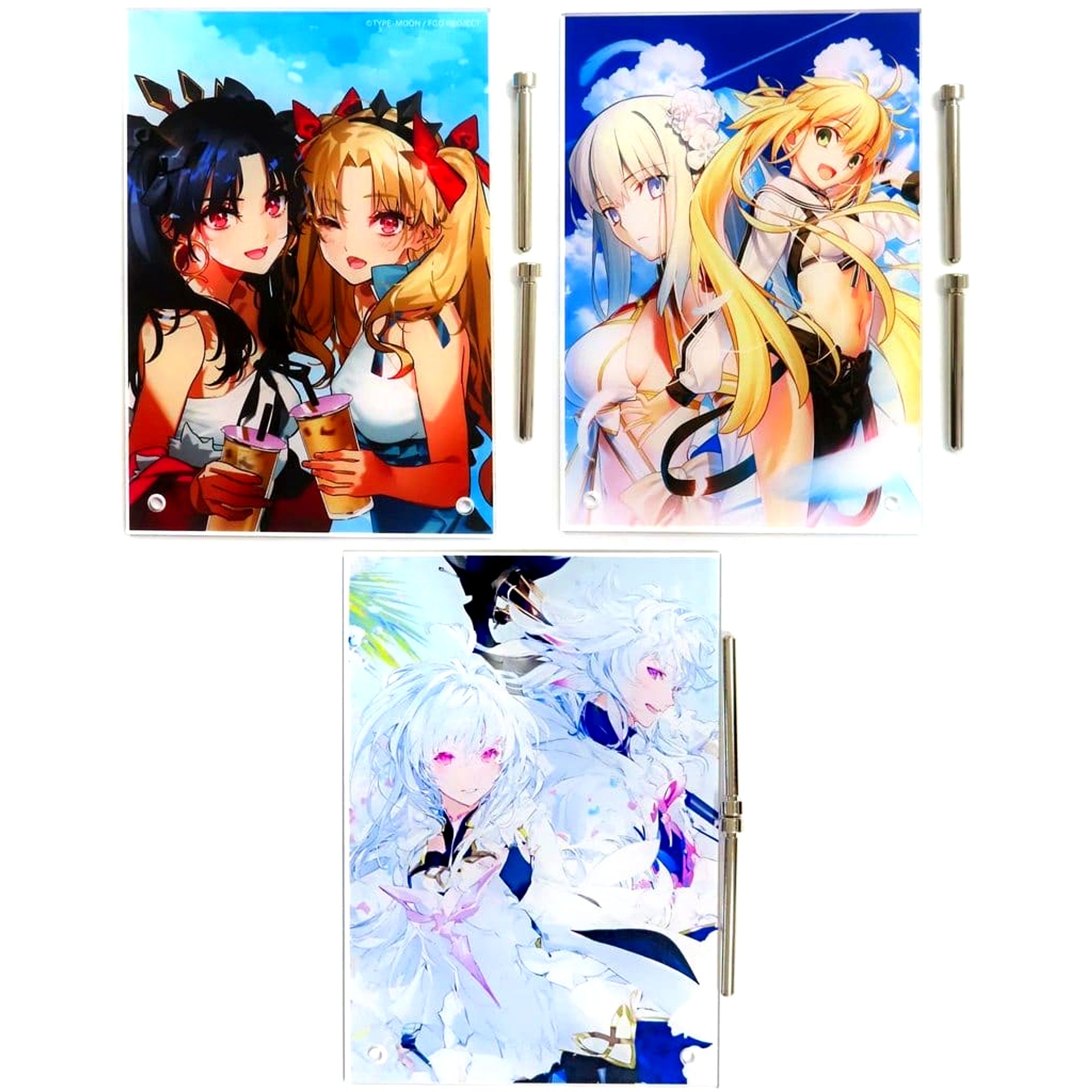 Fate/Grand Order Group Illustration Acrylic Panel 3-Piece Set Weekly Famitsu 2025 Aug 21-28 Combined Issue 10th Anniversary Commemorative Limited Set Included Bonus Single Item [USED]