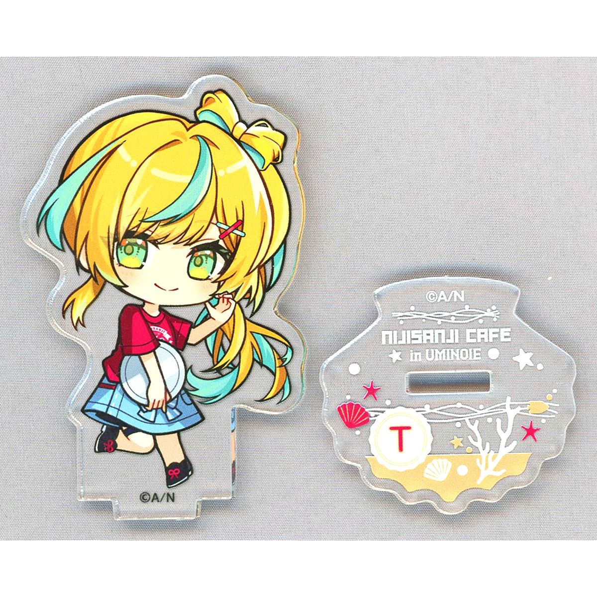 Tachitsute Toto Virtual YouTuber Nijisanji Mini Character Trading Acrylic Stand Beach House Ver. NIJISANJI x SWEETS PARADISE Vol. 12 in Beach House [USED]