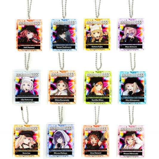 Set of 12 Gakuen Idolmaster Trading Acrylic Keychain Karaoke no Tetsujin Vol.2 [USED]
