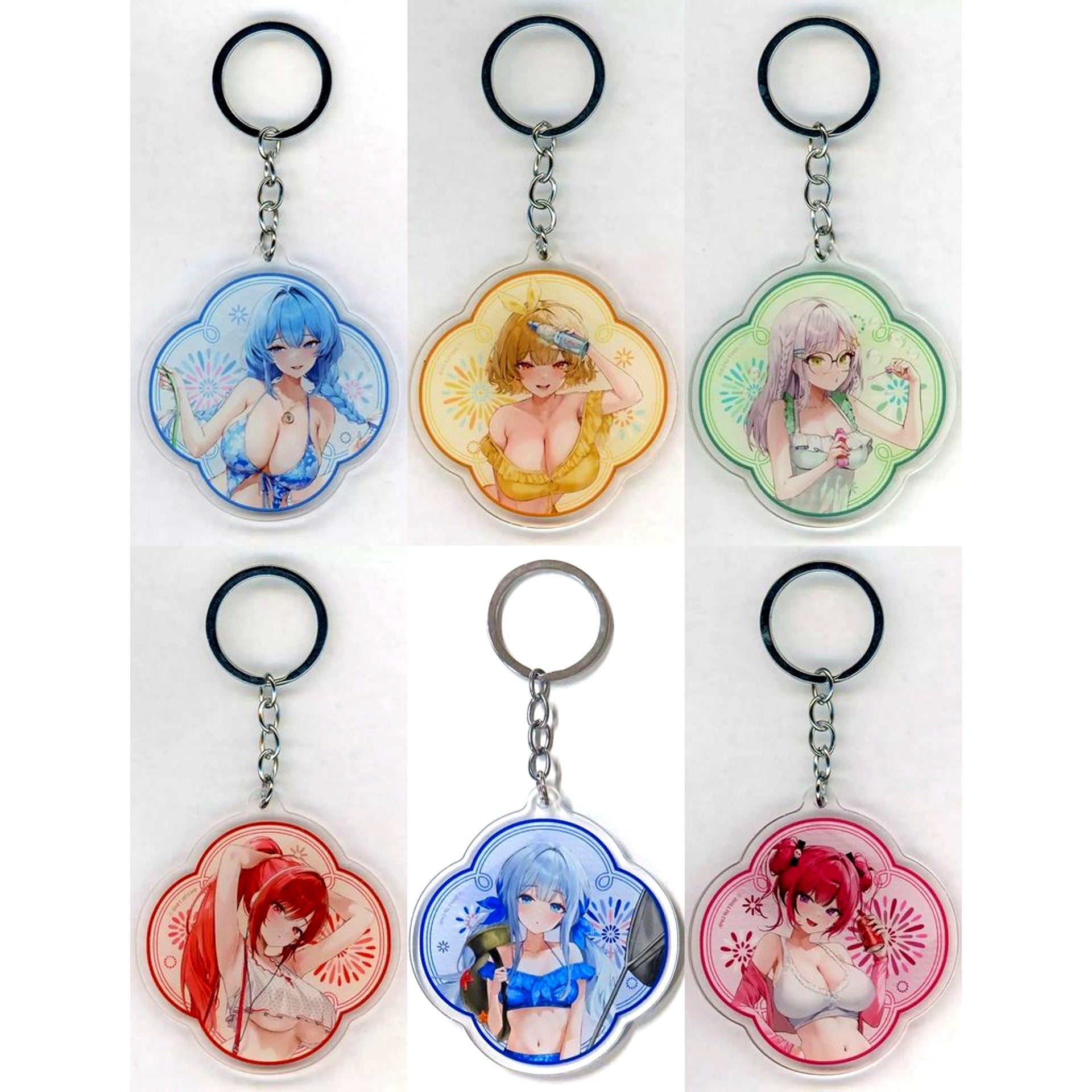 Set of 6 Goddess of Victory: Nikke Acrylic Keychain Kuji Colle Peaceful Summer Vacation Prize C [USED]